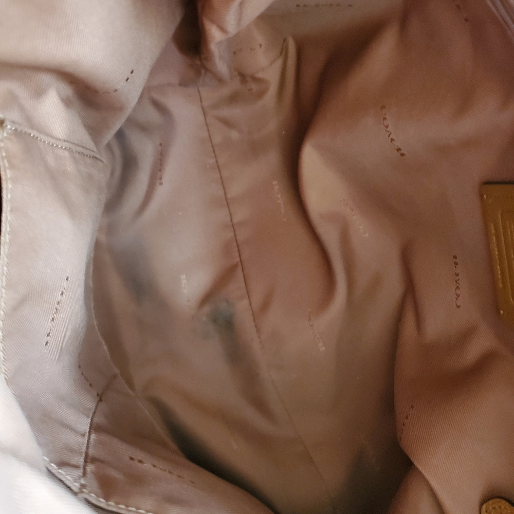 Coach Handbag Taylor Tote Bag Pebble Leather Purse 38312 I'm British Tan? - Picture 6 of 8
